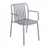 Key-West-PHKWAC Aluminum Outdoor Restaurant Hospitality Modern Slat Stacking Dining Arm Chair